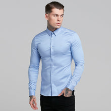 Load image into Gallery viewer, Father Sons Super Slim Luxe Ultra Stretch Cornflower Blue Long Sleeve - FS385 (PRE - ORDER / DISPATCH DATE 29TH JULY)