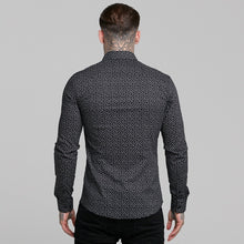 Load image into Gallery viewer, Father Sons Super Slim Stretch Black & White Dandy Print Long Sleeve FS418
