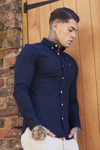 Load image into Gallery viewer, Father Sons Super Slim Stretch Classic Oxford Navy (Red Emblem) - FS308 (PRE ORDER / DISPATCH DATE 17TH JULY)