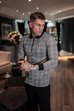Load image into Gallery viewer, Father Sons Prince Of Wales Zipped Long Sleeve Polo Shirt- FSH437
