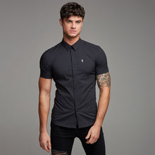 Load image into Gallery viewer, Father Sons Super Slim Stretch Classic Black Short Sleeve - FS127
