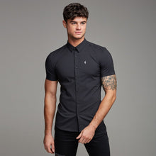 Load image into Gallery viewer, Father Sons Super Slim Stretch Classic Black Short Sleeve - FS127
