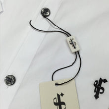 Load image into Gallery viewer, Father Sons Super Slim Stretch Classic White Grandad Collar Short Sleeve - FS172
