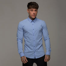 Load image into Gallery viewer, Father Sons Super Slim Stretch Classic Light Blue (Blue Embroidery) - FS220
