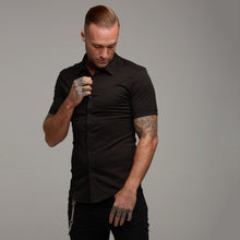 Load image into Gallery viewer, Father Sons Super Slim Luxe Ultra Stretch Classic Black Short Sleeve -  FS227
