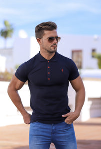 Father Sons Classic Navy and Red Contrast Polo Shirt - FSH250