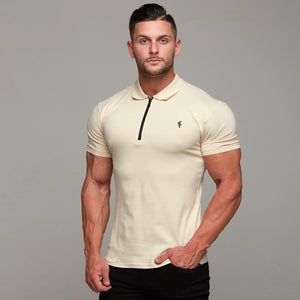 Father Sons Classic Sand Zipped Polo Shirt - FSH110