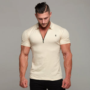 Father Sons Classic Sand Zipped Polo Shirt - FSH110