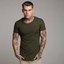 Load image into Gallery viewer, Father Sons Classic Khaki Ribbed Knit Super Slim Long Line Crew - FSH172
