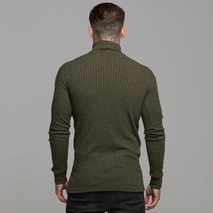 Father Sons Classic Khaki Ribbed Knit Roll-neck Jumper - FSH118