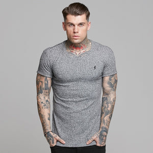 Father Sons Classic Grey Ribbed Knit Super Slim Long Line Crew- FSH173 (PRE ORDER / DISPATCH DATE 15TH JULY)