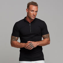 Load image into Gallery viewer, Father Sons Classic All Black Zipped Polo Shirt - FSH238
