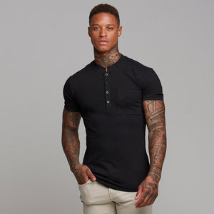 Father Sons Classic Black Grandad Polo Shirt - FSH240