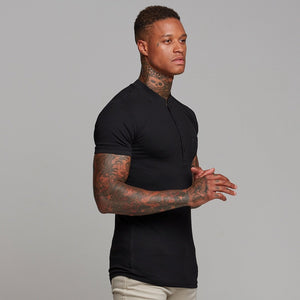 Father Sons Classic Black Grandad Polo Shirt - FSH240