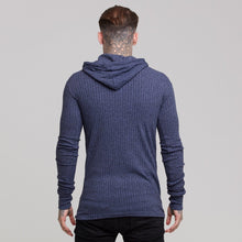 Load image into Gallery viewer, Father Sons Classic Navy Ribbed Knit Hoodie Jumper - FSH220
