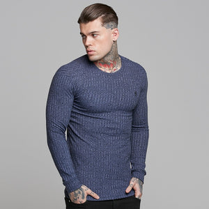 Father Sons Classic Navy Ribbed Knit Super Slim Crew - FSH114