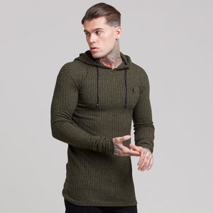 Father Sons Classic Khaki Ribbed Knit Hoodie Jumper - FSH221