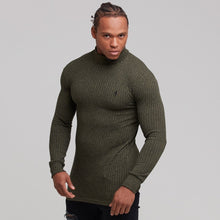 Load image into Gallery viewer, Father Sons Classic Khaki Ribbed Knit Roll-neck Jumper - FSH118
