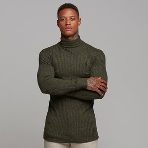 Father Sons Classic Khaki Ribbed Knit Roll-neck Jumper - FSH118