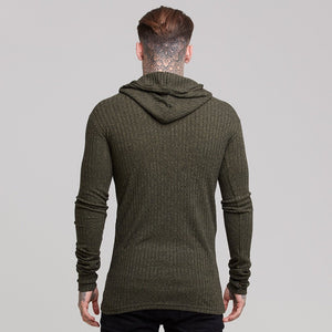 Father Sons Classic Khaki Ribbed Knit Hoodie Jumper - FSH221