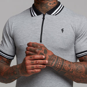 Father Sons Classic Grey Contrast Collar Polo Shirt - FSH237