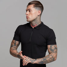 Load image into Gallery viewer, Father Sons Classic All Black Zipped Polo Shirt - FSH238
