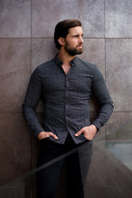 Load image into Gallery viewer, Father Sons Super Slim Stretch Black &amp; White Dandy Print Long Sleeve FS418
