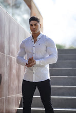 Load image into Gallery viewer, Father Sons Super Slim Stretch White &amp; Navy Dandy Print Sleeve FS419

