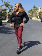 Load image into Gallery viewer, Father Sons Super Slim Stretch Black Denim Long Sleeve (Silver Emblem) - FS295
