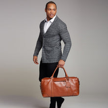 Load image into Gallery viewer, Father Sons Tan Leather Holdall Weekender Bag - FSH202
